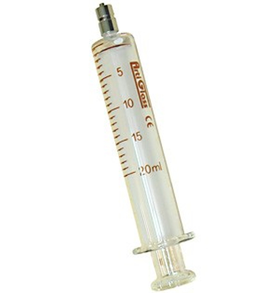 Jeringa de Cristal de 20 ml. con Luer-Lock central